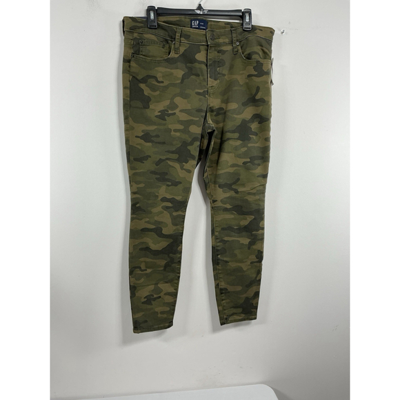 Gap Denim - Womans Gap Denim Leggings 14/32 Stretch Midrise Skinny Camo Zip Button NWT